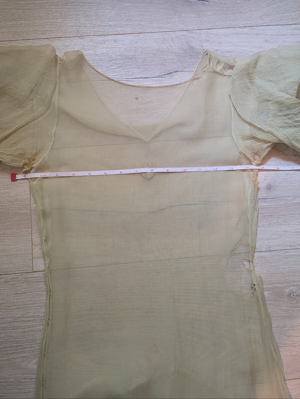 1930's Silk Chiffon Green Ruffle Dress - Picture 8 of 13